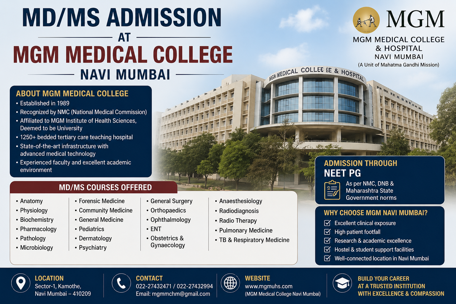 Direct MD MS Admission in MGM Medical College NRI Quota