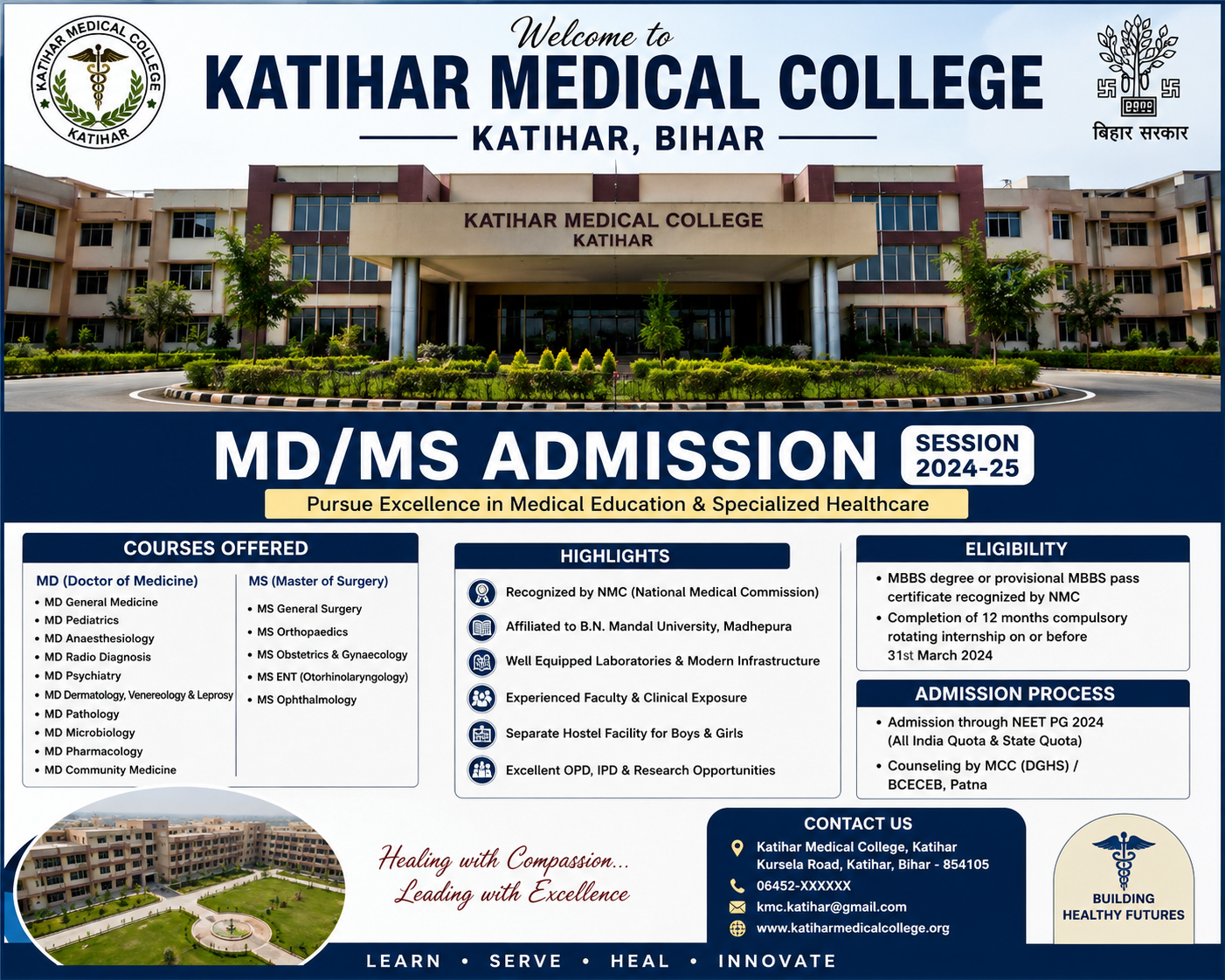 Direct MD MS Admission in Katihar Medical College NRI Quota